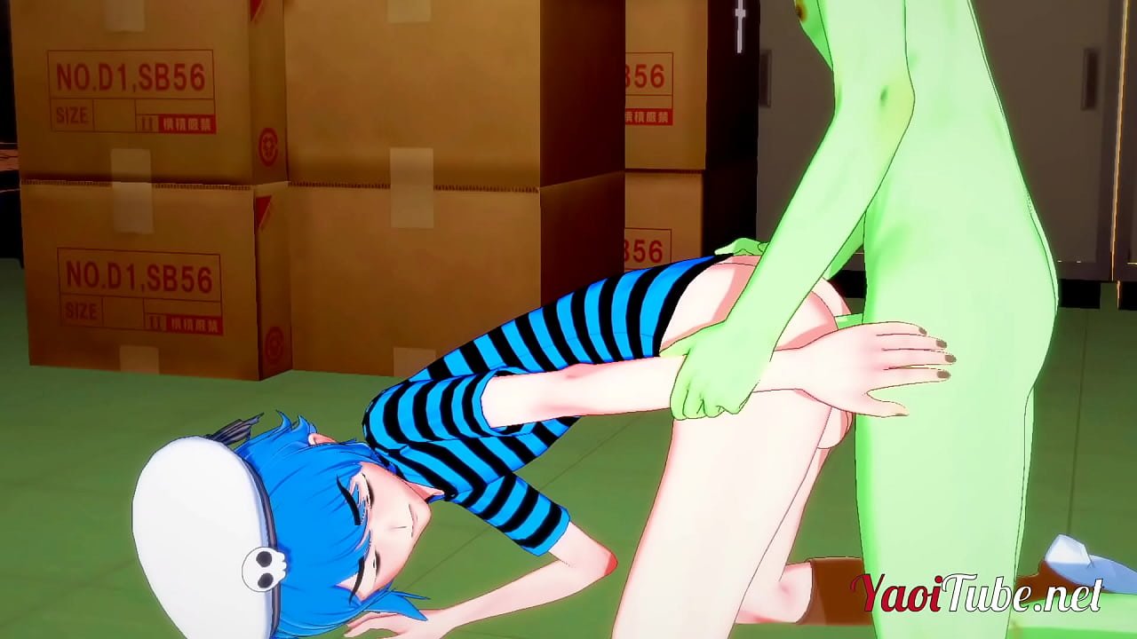 Gorillaz – 2D x Murdoc Handjob, Blowjob and Doggy Style Bareback – Yaoi 3D