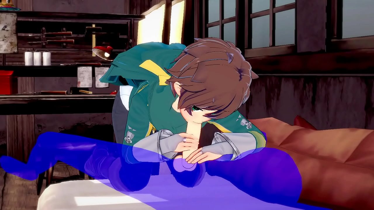 KonoSuba Yaoi Anime Kazuma sucking a dick